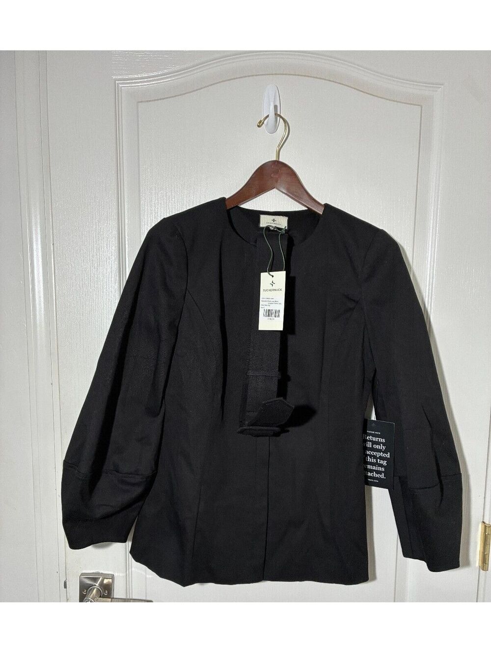 NWT Tuckernuck Rhoda Tunic Size 6 black stylish modern minimalist cotton